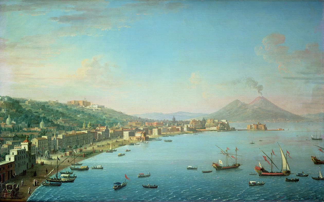 Napoli fra bukten, med Vesuv i bakgrunnen av Antonio Joli
