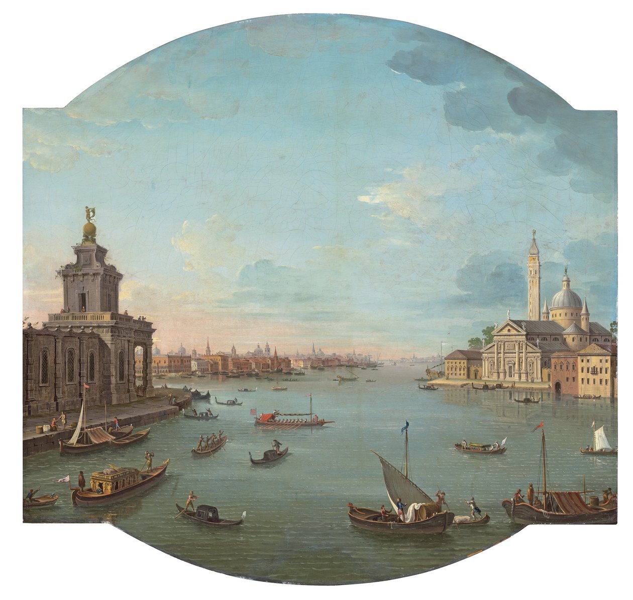 Utsikt over San Giorgio Maggiore, Venezia, med Punta della Dogana i forgrunnen av Antonio Joli