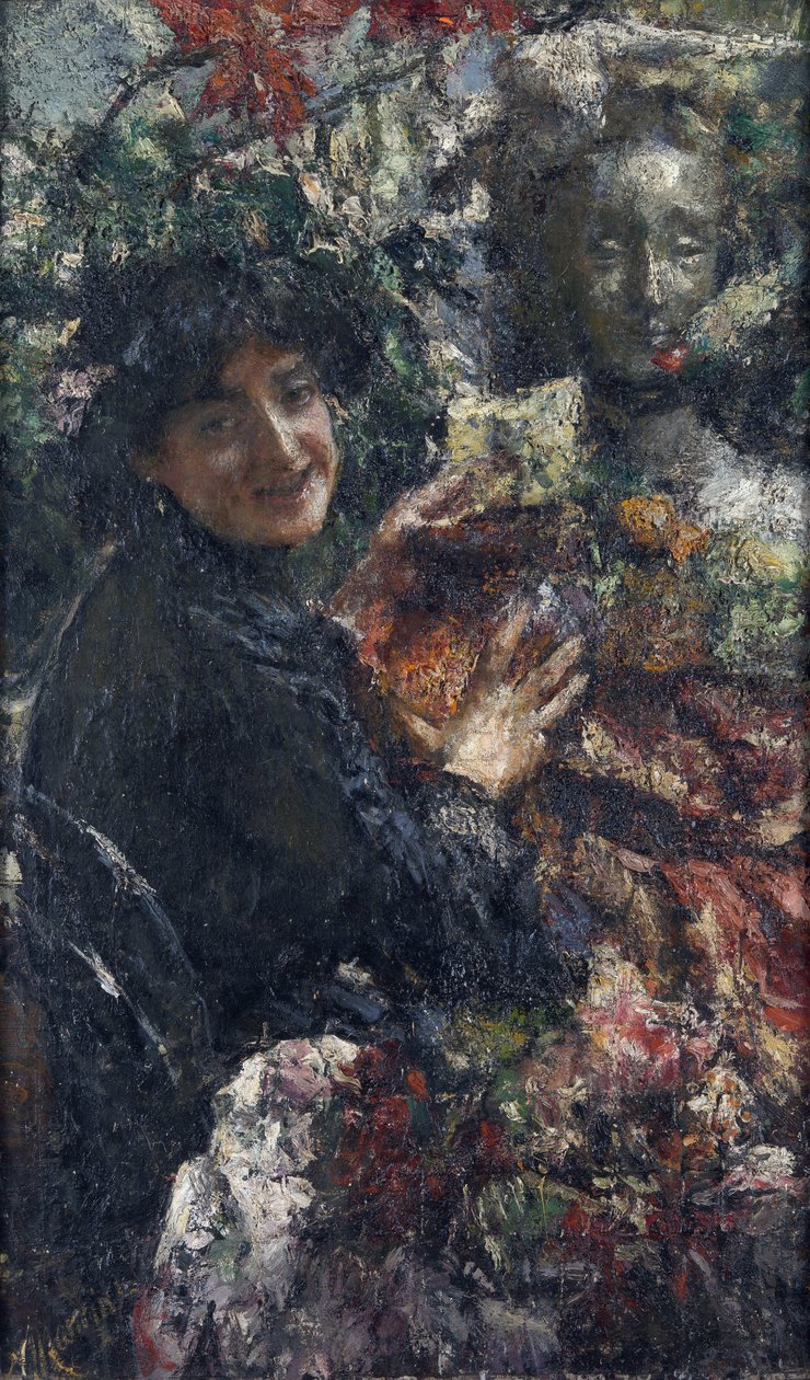 ""Aurelia"" Portrett av en romersk modell med kallenavnet Cornacchia (kråke) Maleri av Antonio Mancini (1852-1930), olje på lerret, 94 x 59,7 cm, ca. 1906 London National Gallery av Antonio Mancini