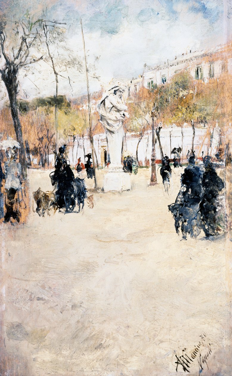 Hagene til Villa Reale i Napoli av Antonio Mancini