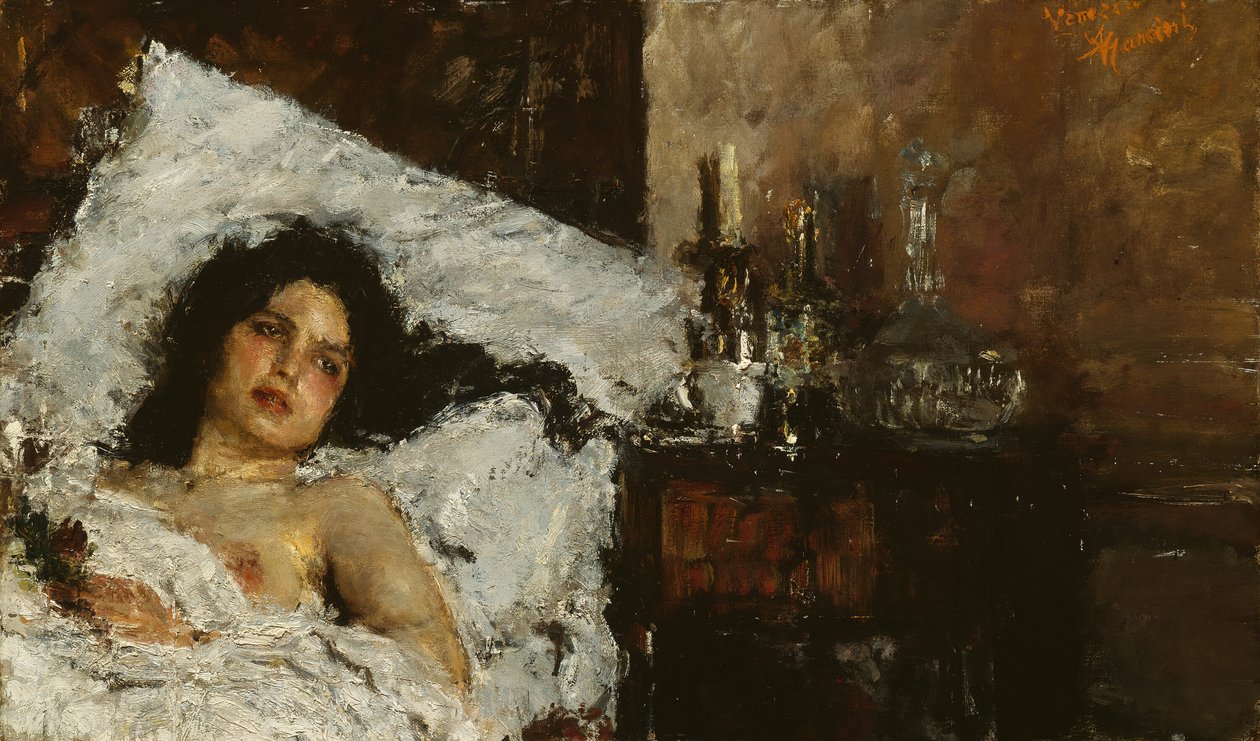Hviler, c. 1887. av Antonio Mancini