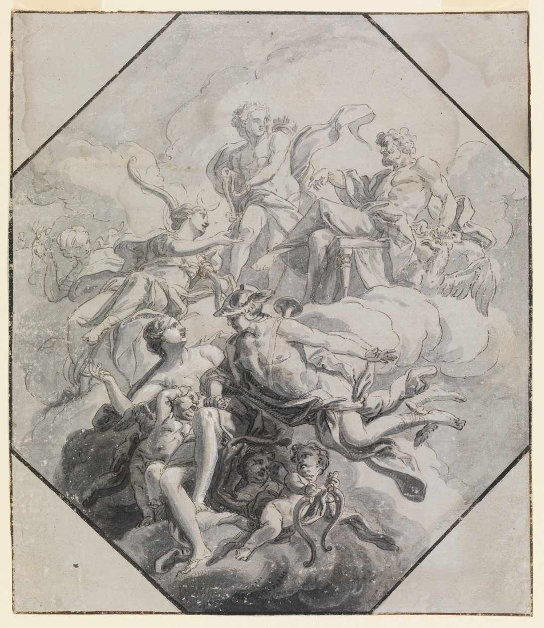 Design for et takmaleri med temaet Olympus av Antonio Manno