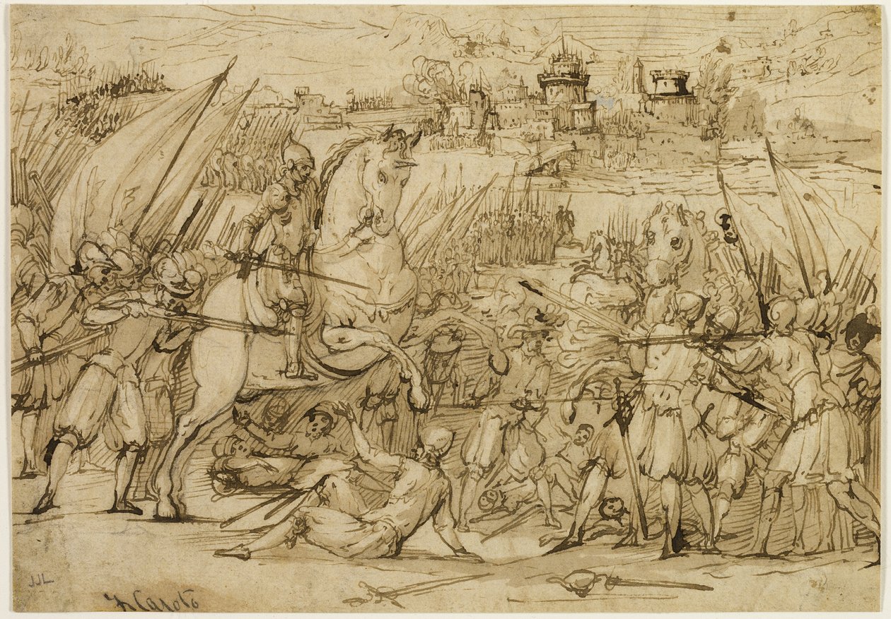 Kampscene av Antonio Maria Viani