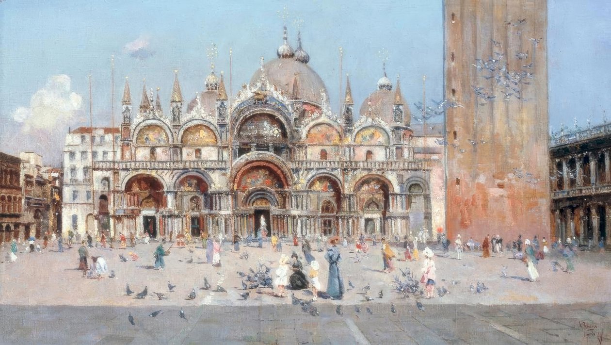 Piazza San Marco i Venedig av Antonio Maria de Reyna Manescau