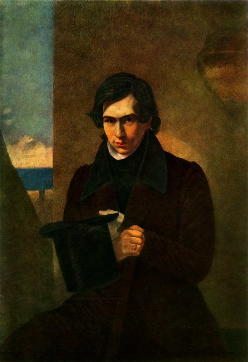 Portrett av poeten Nestor Vasilyevich Kukolnik, 1836, 1965. av Antonio Molinari