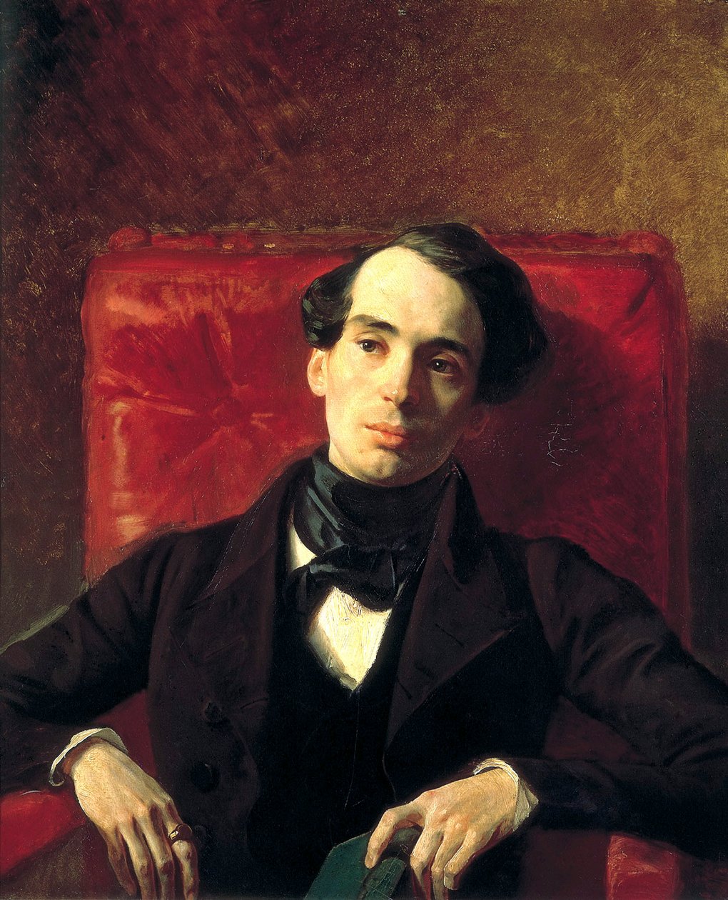Portrett av forfatteren Alexander Strugovshchikov, 1808-1878, 1840. av Antonio Molinari
