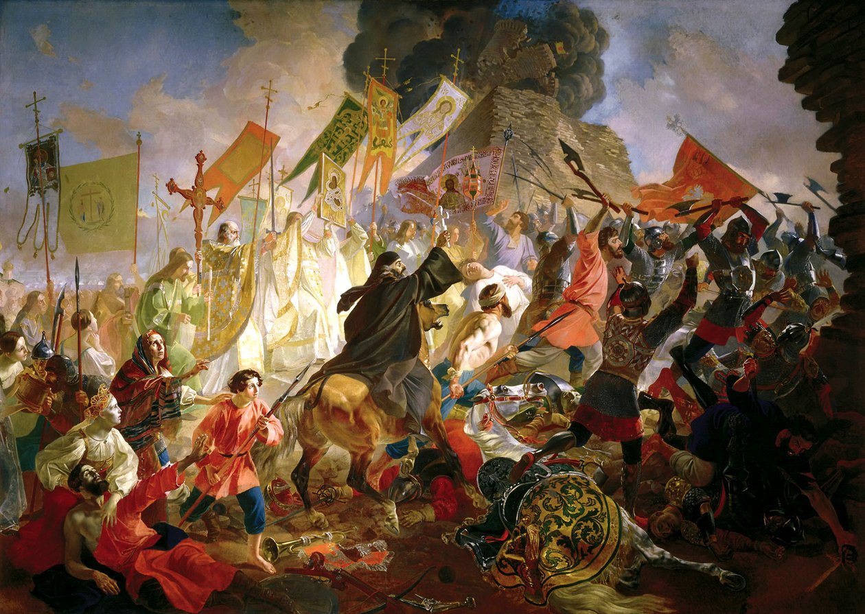Beleiringen av Pskov av Stephen Báthory i 1581, 1839-1843 av Antonio Molinari