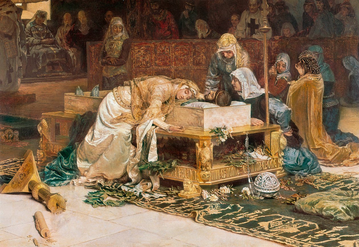 "The Lovers of Teruel", maleri av Antoni Munoz i Degrain (1841-1924). Detalj. 1884 av Antonio Munoz Degrain