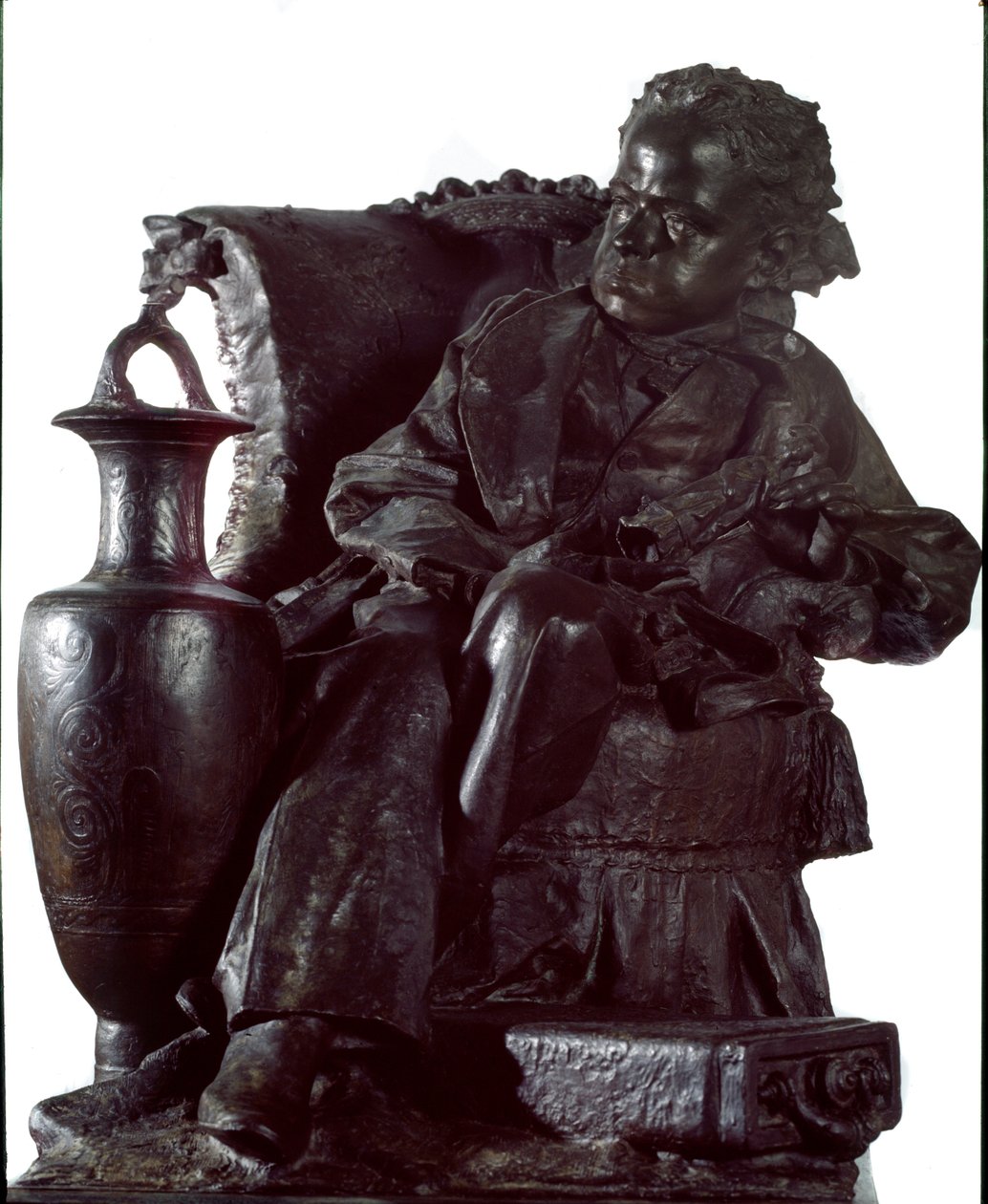 Monument til prins Oddone Eugenio Maria di Savoia (1846-1866) (Monument til prins Oddone, hertugen av Montferrat) Bronseskulptur av Antonio Orazio Quinzio (1856-1928) 1891 Dim 91x61x95 cm Genes, Galleria d