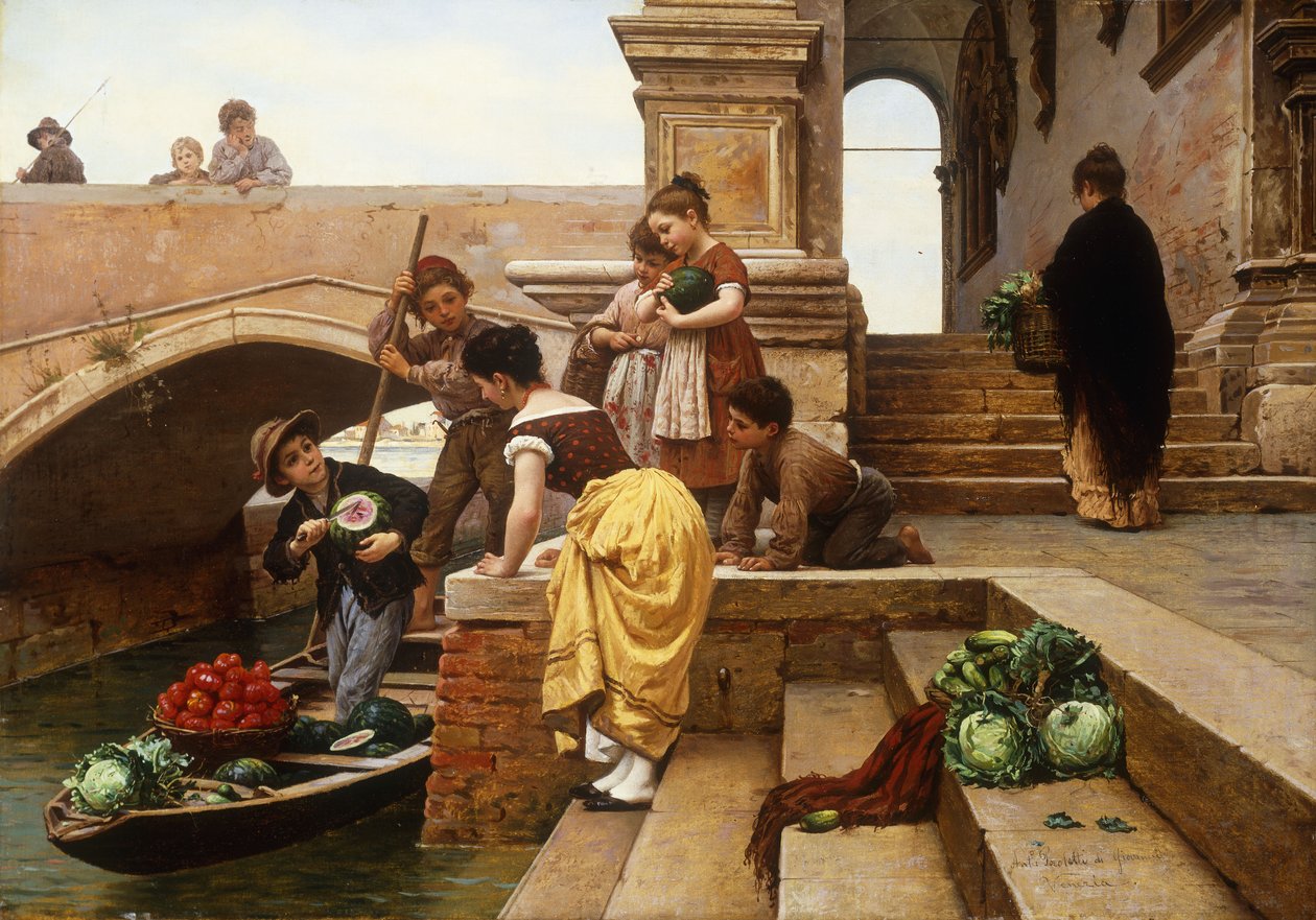 Unge venetianske selgere, av Antonio Ermolao Paoletti