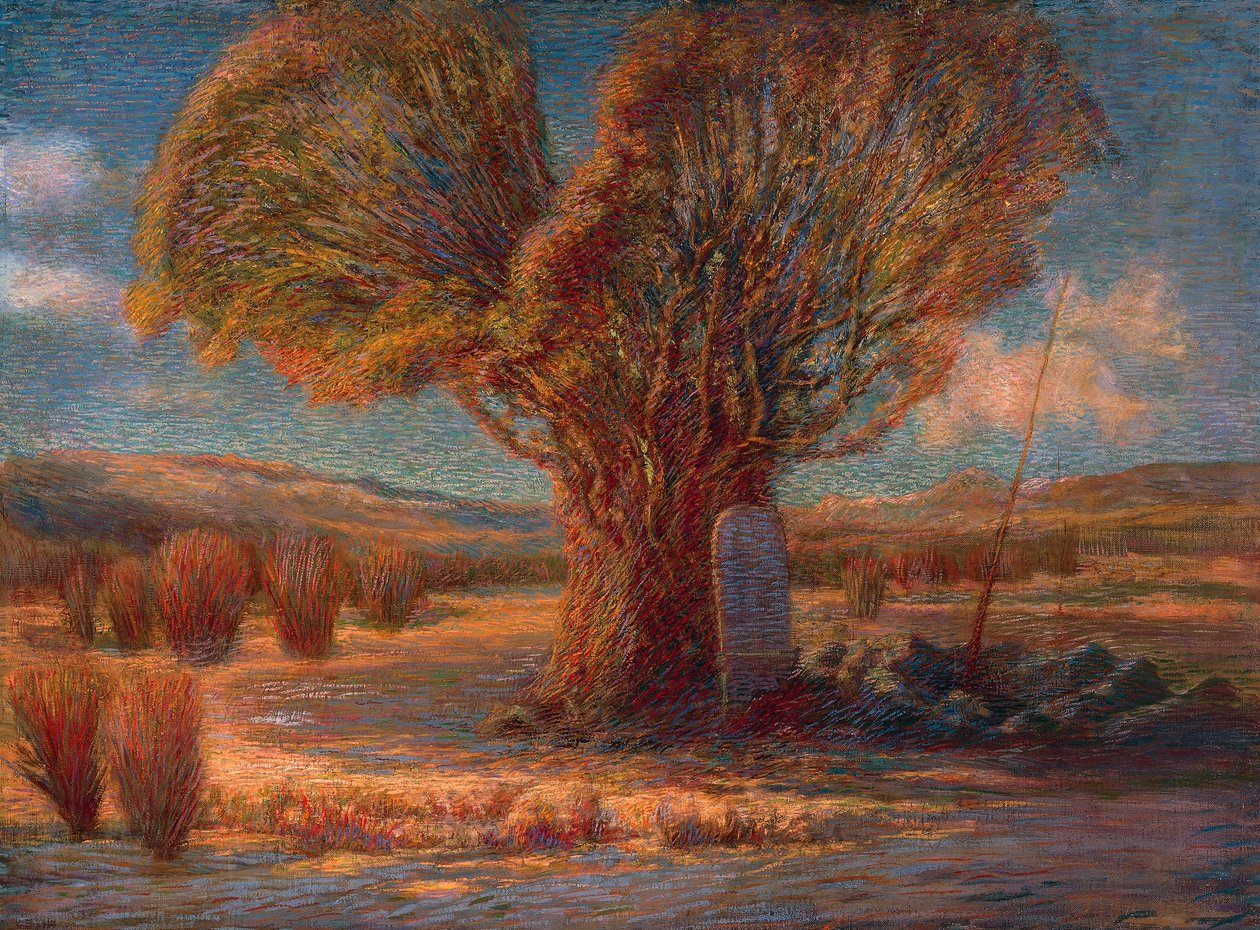 Caprera (furuen), av Antonio Pasinetti (1863-1940), olje på lerret, 70x95 cm. Italia, 1900-tallet. av Antonio Pasinetti