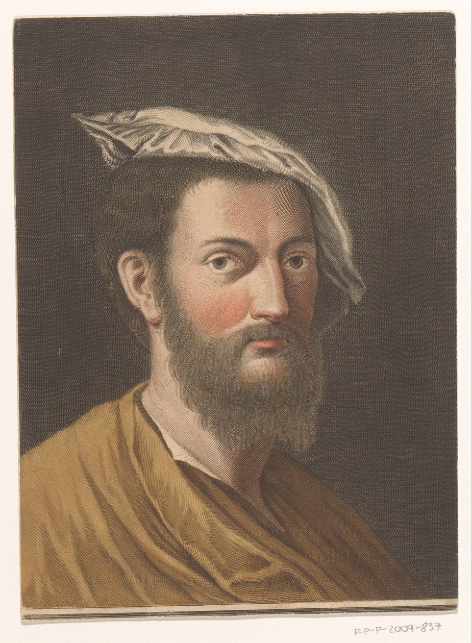 Portrett av kunstneren Francesco Primaticcio Portretter av kunstnere (serietittel) av Antonio Pazzi