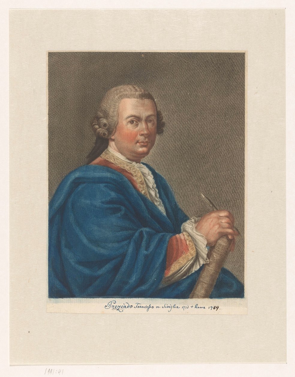 Portrett av kunstneren Francisco Preciado de la Vega Portretter av kunstnere av Antonio Pazzi