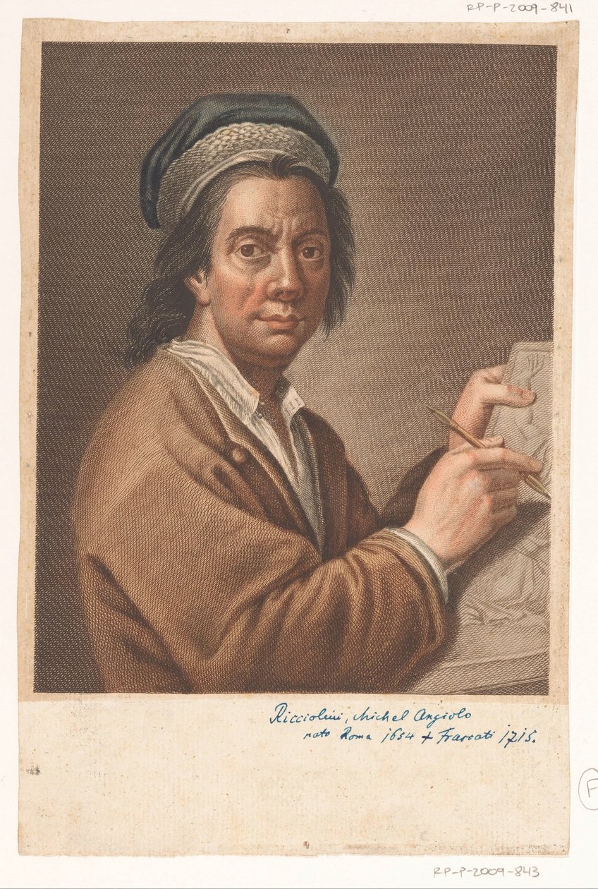Portrett av kunstneren Michelangelo Ricciolini av Antonio Pazzi