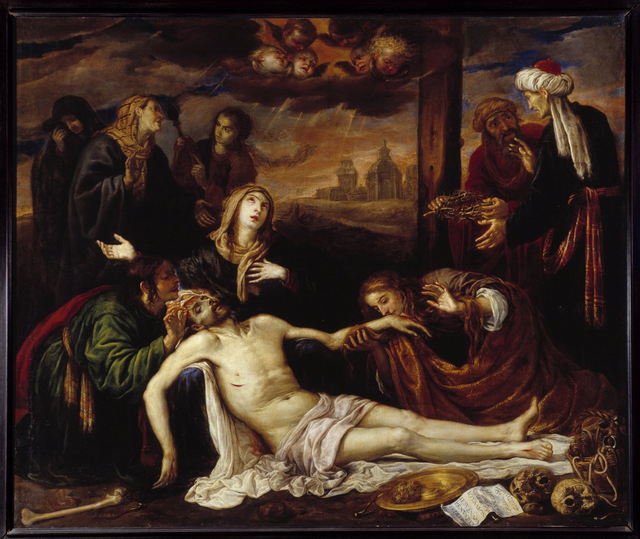Deponering av korset eller Pieta (olje på lerret) av Antonio Pereda y Salgado