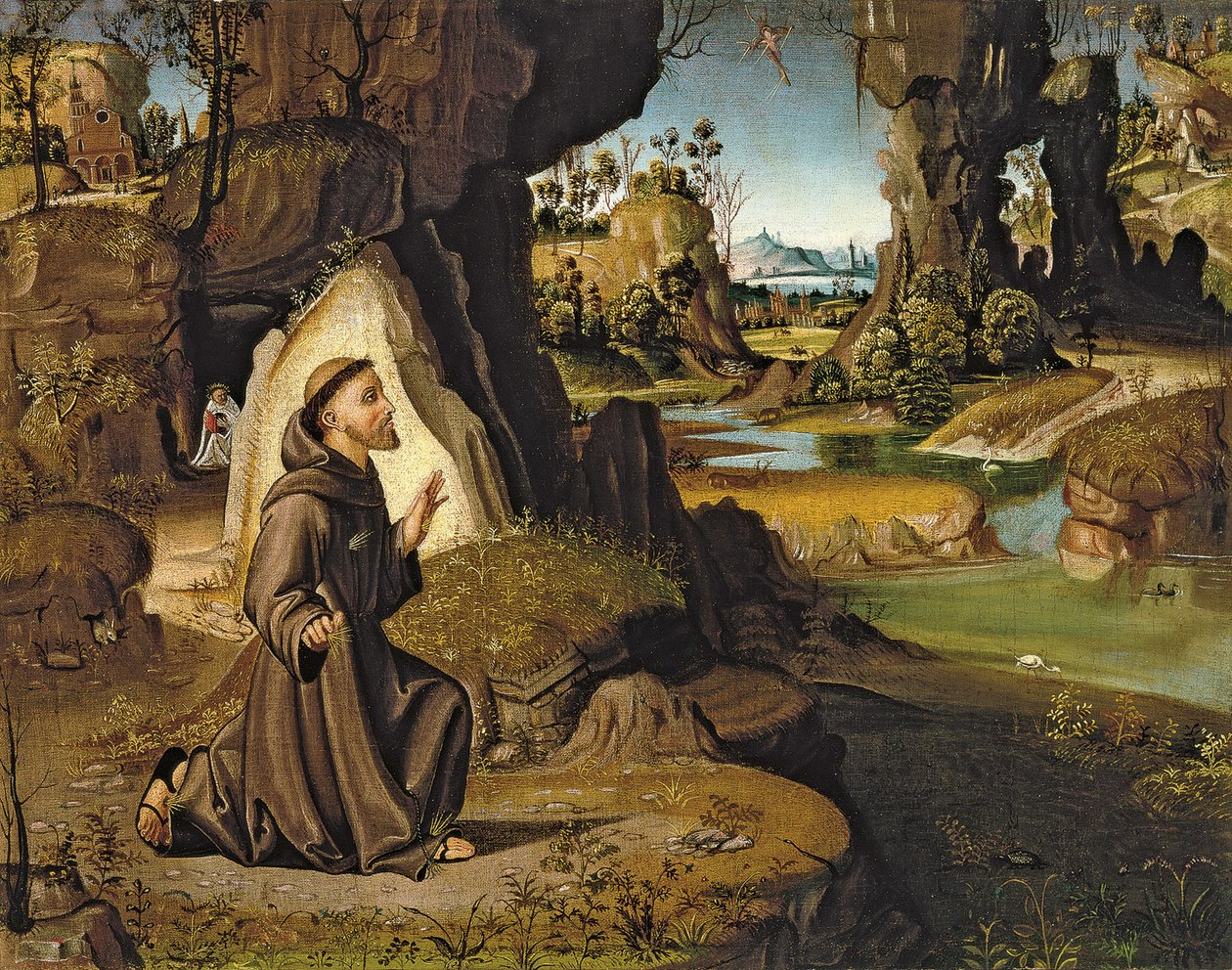 Saint Francis mottar Stigmata av Antonio Pirri