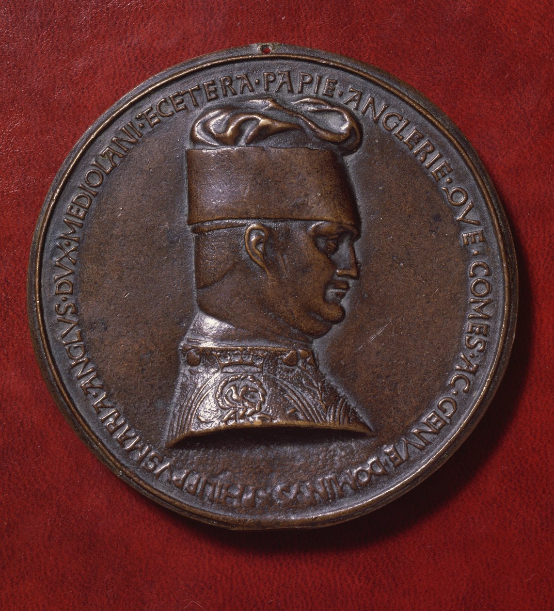 Bronsemedalje av Filippo Maria Visconti (1392-1447), omvendt, designet i 1441 av Antonio di Puccio Pisano, kjent som Pisanello (ca 1395-1455), diameter 10,20 cm av Antonio Pisanello