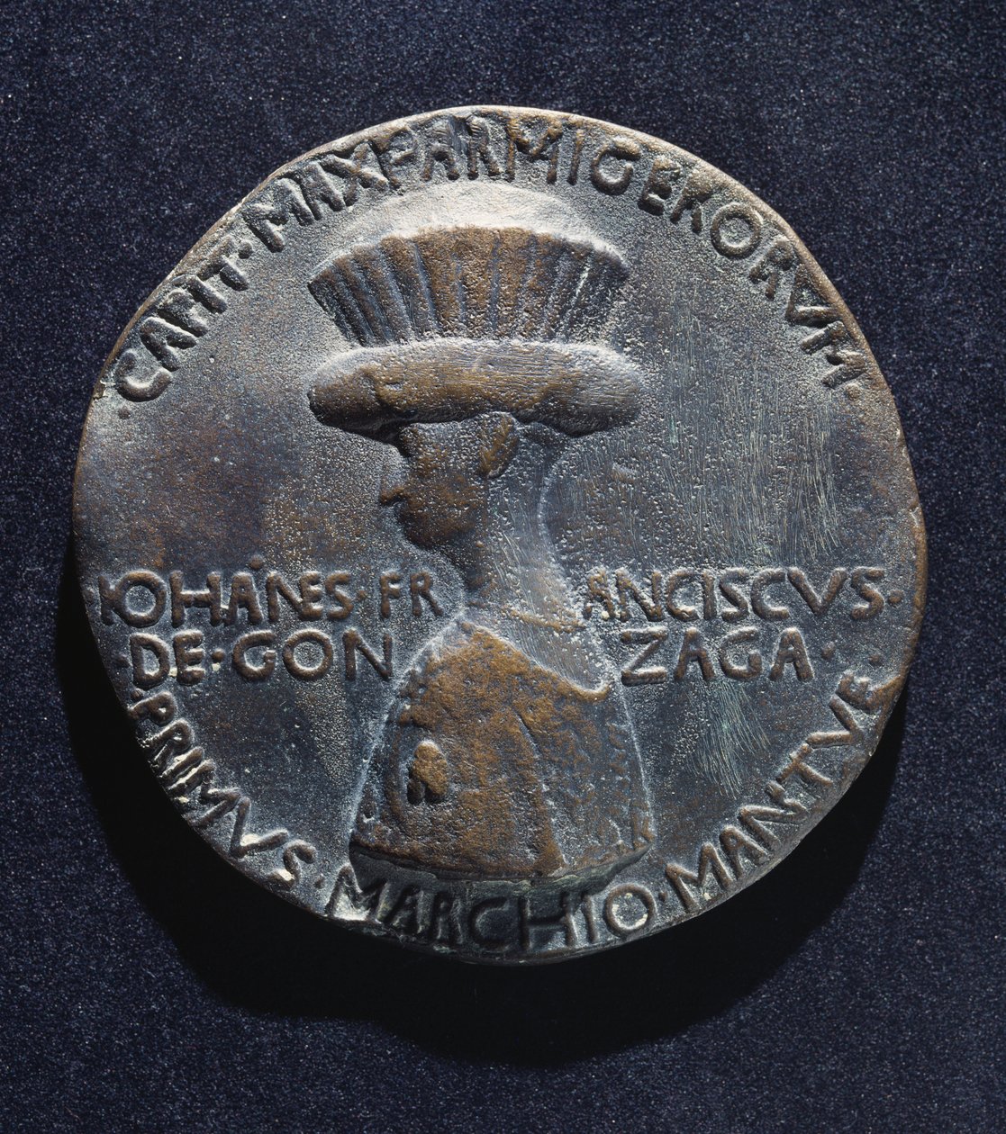 Bronsemedalje av Gianfrancesco Gonzaga (1395-1444), advers, designet av Antonio di Puccio Pisano, kjent som Pisanello (1395-1455 ca.), diameter 10,20 cm av Antonio Pisanello