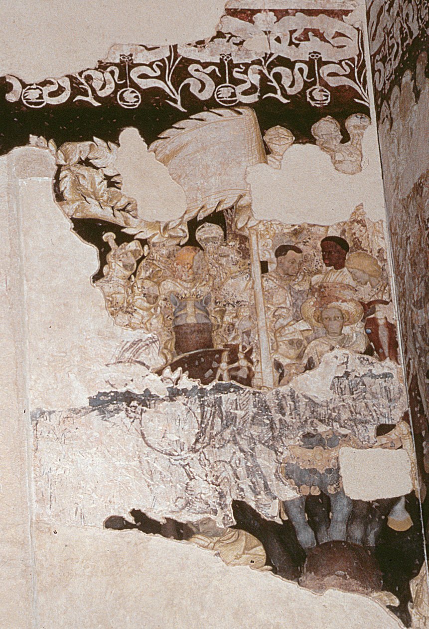 Knights of the Round Table på deres søken etter den hellige gral eksponerte sinopie og freskomalerier fra 78576 av Antonio Pisanello