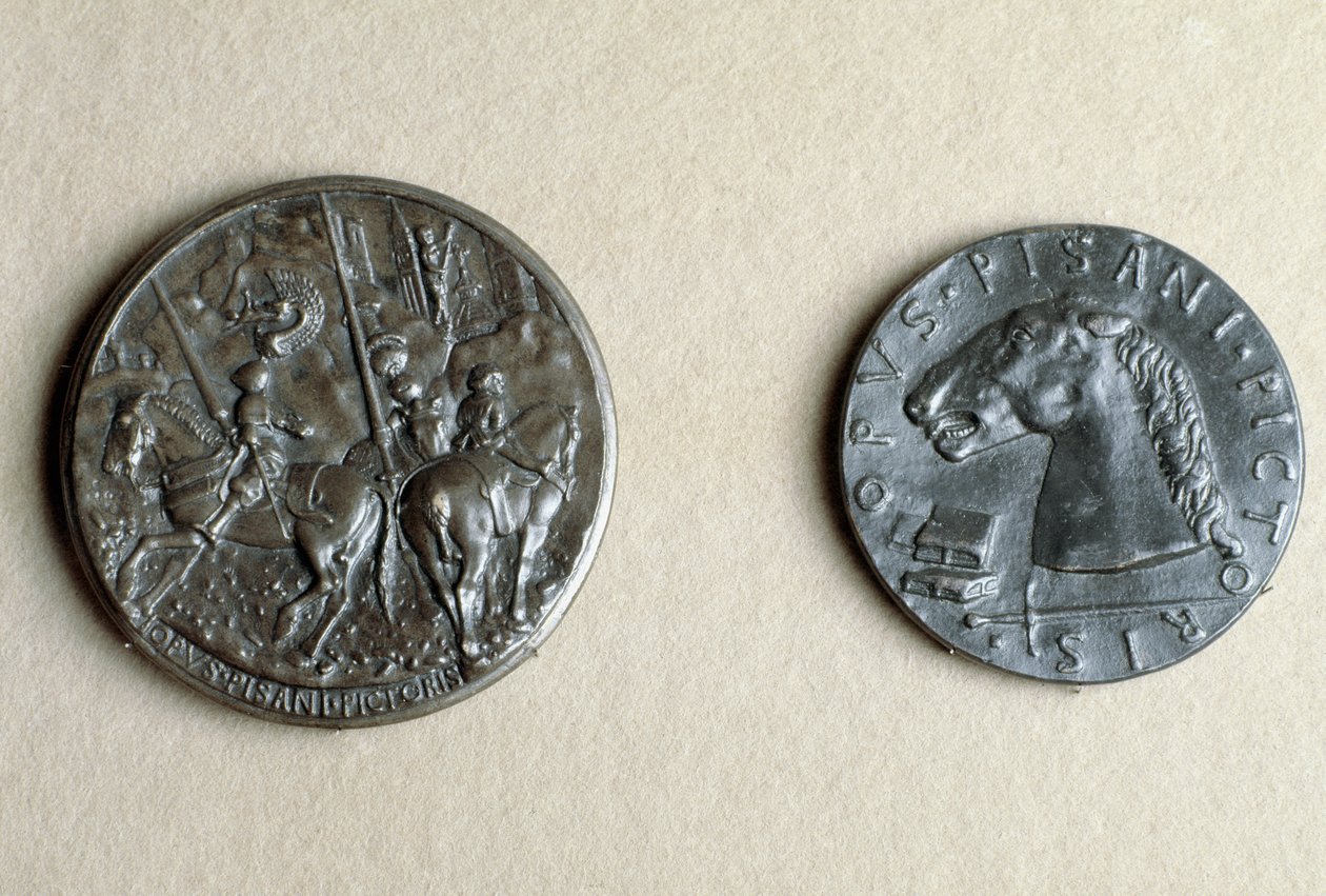 Medalje av Francesco Sforza, herre av Cremona, til hest (bronse) av Antonio Pisanello