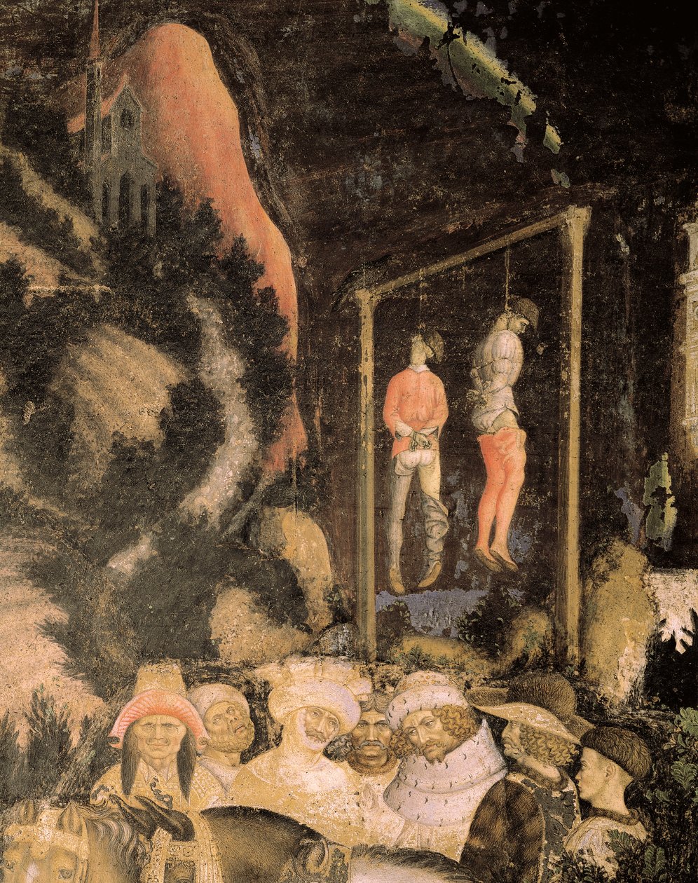 The Hanged Men, detalj fra St George and the Princess av Antonio Pisanello