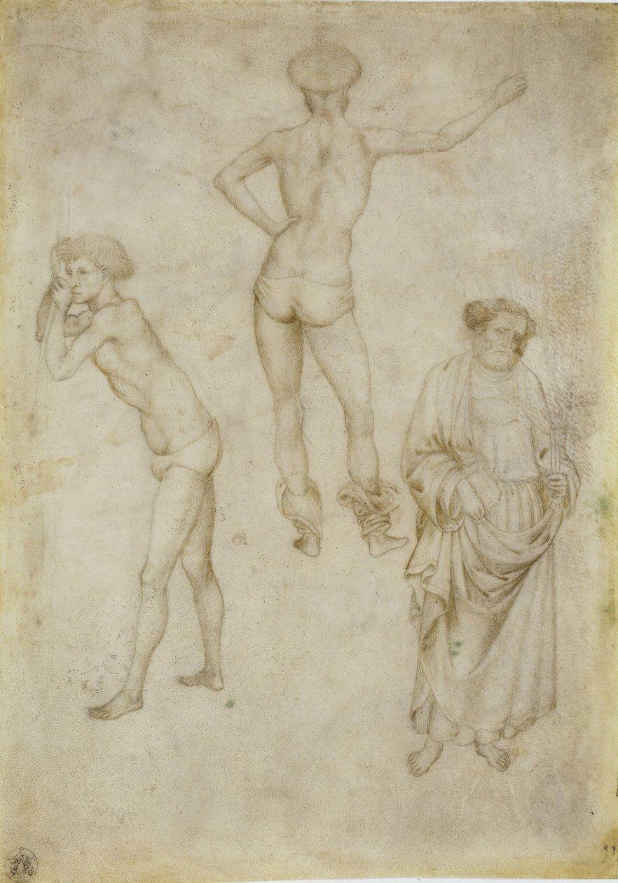 To mannsfigurstudier og Sankt Peter, 1430-1435 av Antonio Pisanello
