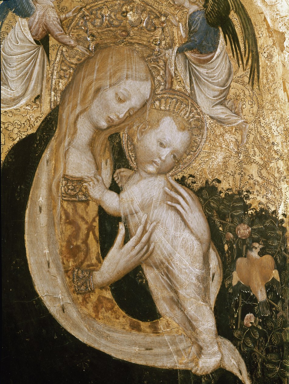Jomfru med vaktel (Detrempe på tre, ca. 1420) av Antonio Pisanello