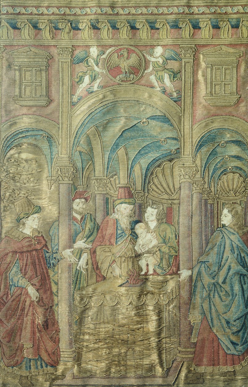 Omskjæring av St John Baptist av Antonio del Pollaiuolo (ca. 1431-1498), broderte klær av Antonio Pollaiuolo