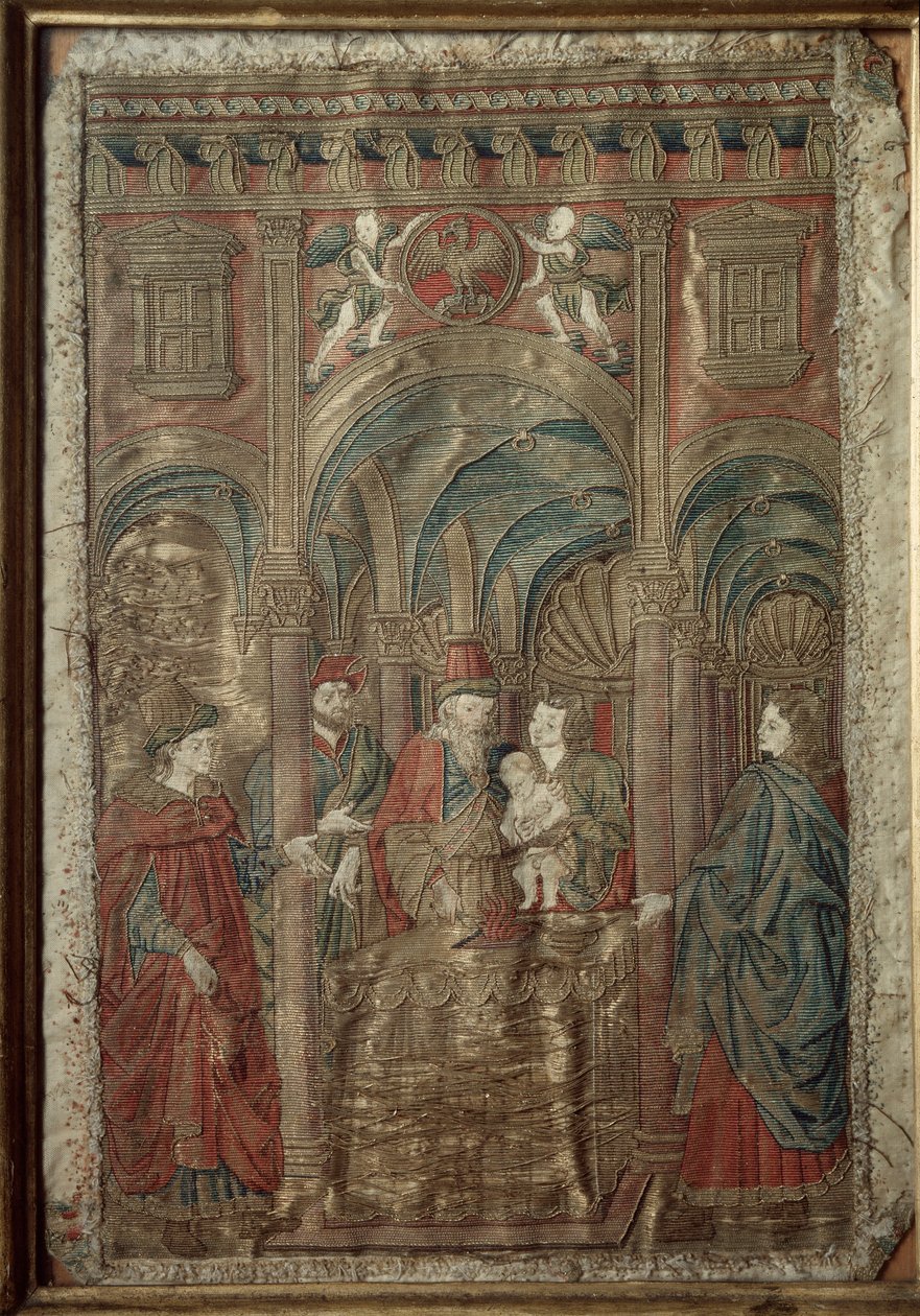 Silke- og gullbroderi etter en tegning av Antonio Pollaiolo (Benci eller Pollaiuolo) (ca. 1431-1498) 1466-1480 Cabinet of Design and Stamps, Uffizi, Firenze av Antonio Pollaiuolo