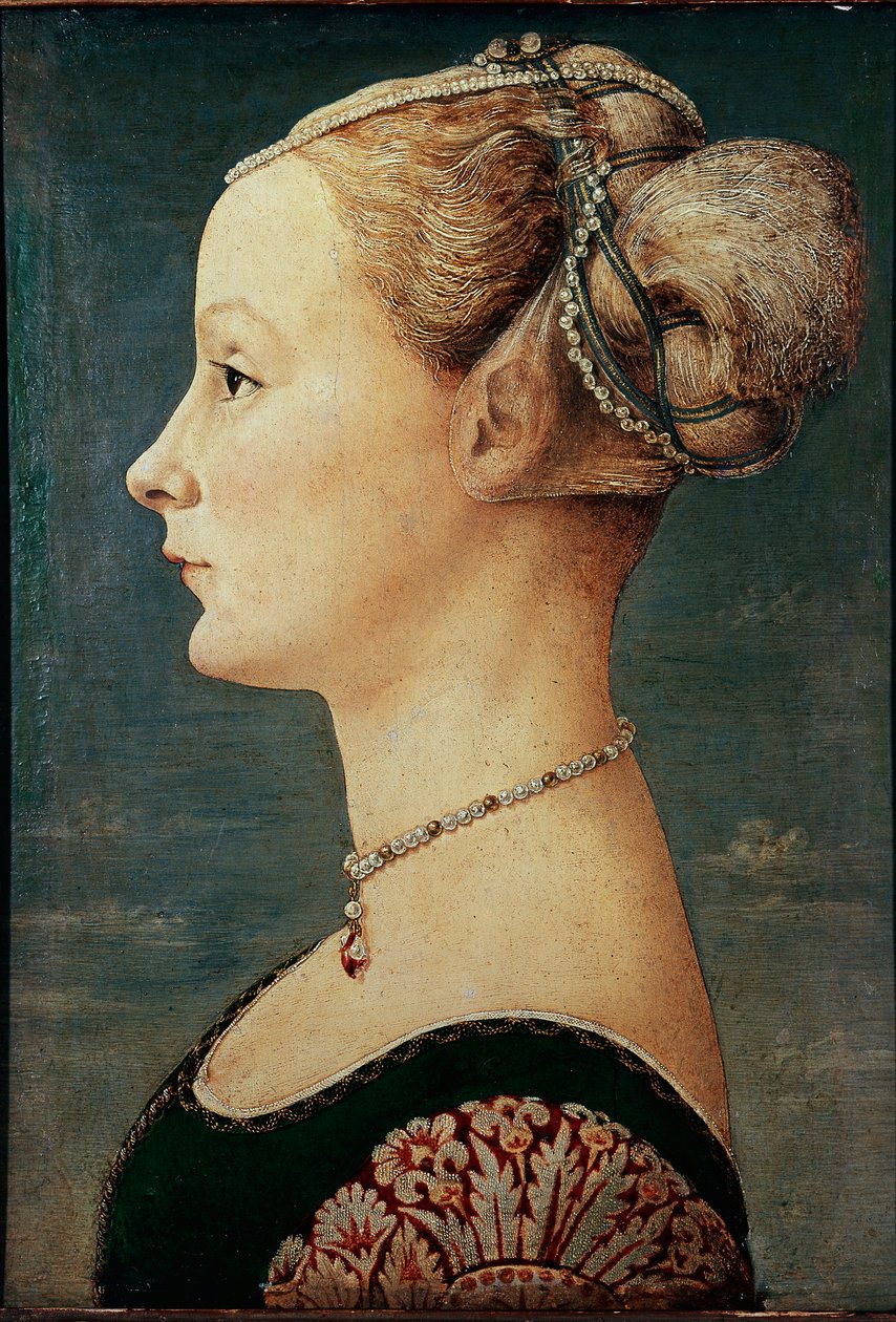 Portrett av en ung kvinne (Eller Portrait of Lady). av Antonio Pollaiuolo