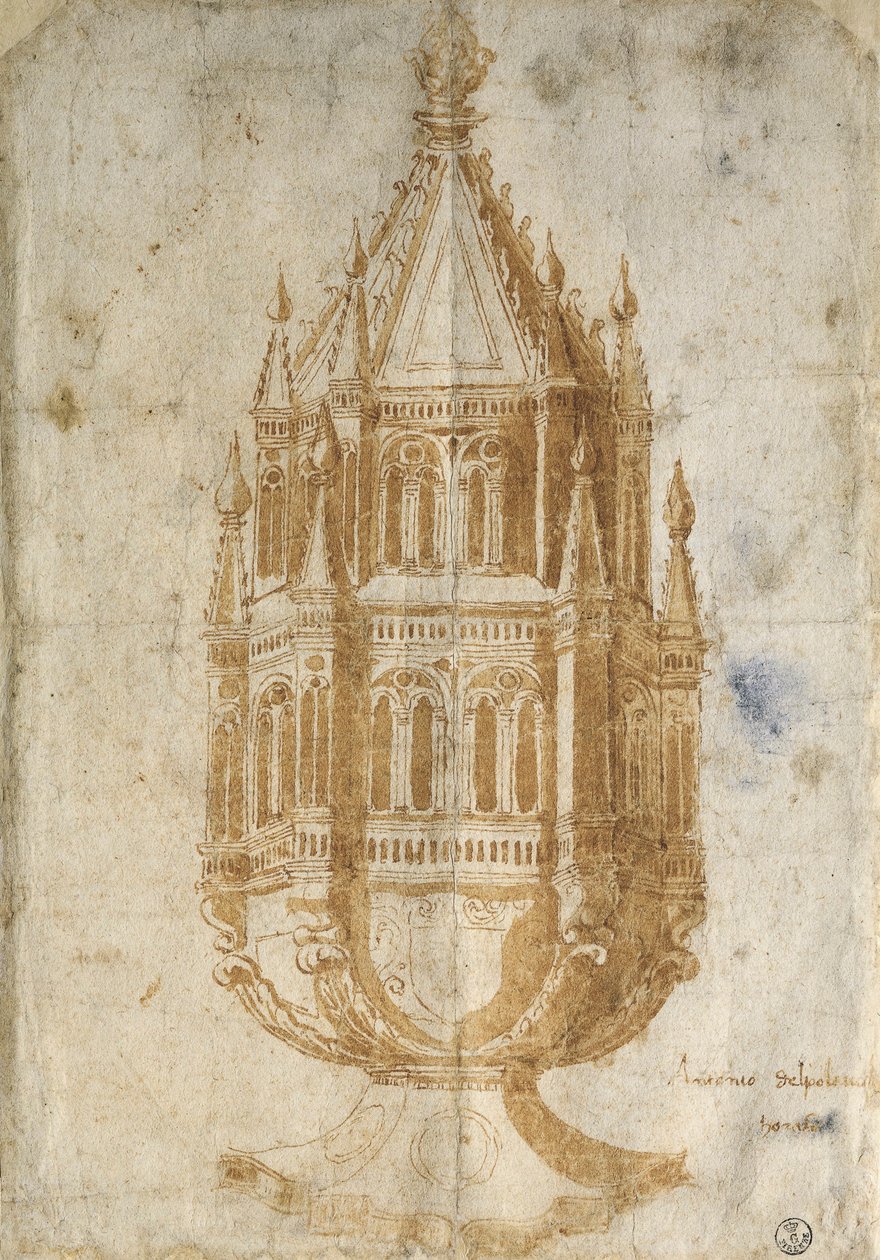 Thurible, tegning av Antonio Pollaiuolo