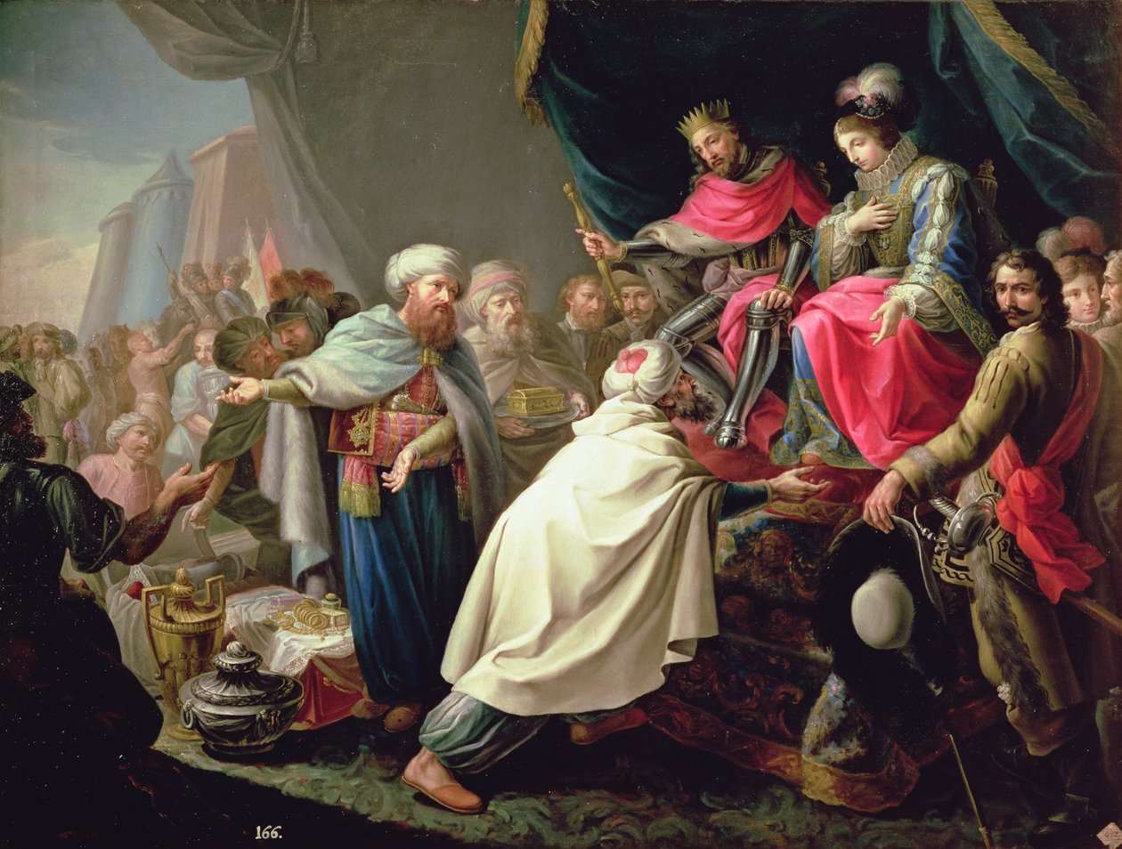 De katolske monarkene og hyllest til de arabiske prinsene (olje på lerret) av Antonio Rodríguez