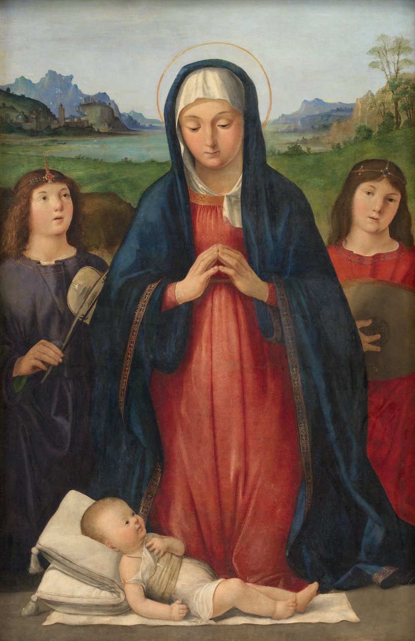 Kristusbarnet tilbedt av Maria av Antonio Solario
