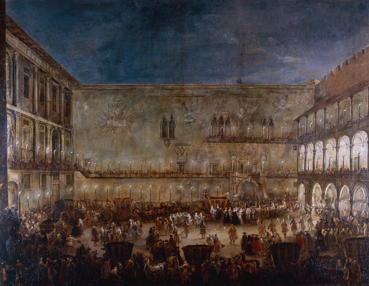 Ankomst av prinsesse Amalie av Sachsen i Padua, av Antonio Stom (ca 1688-1734) av Antonio Stom