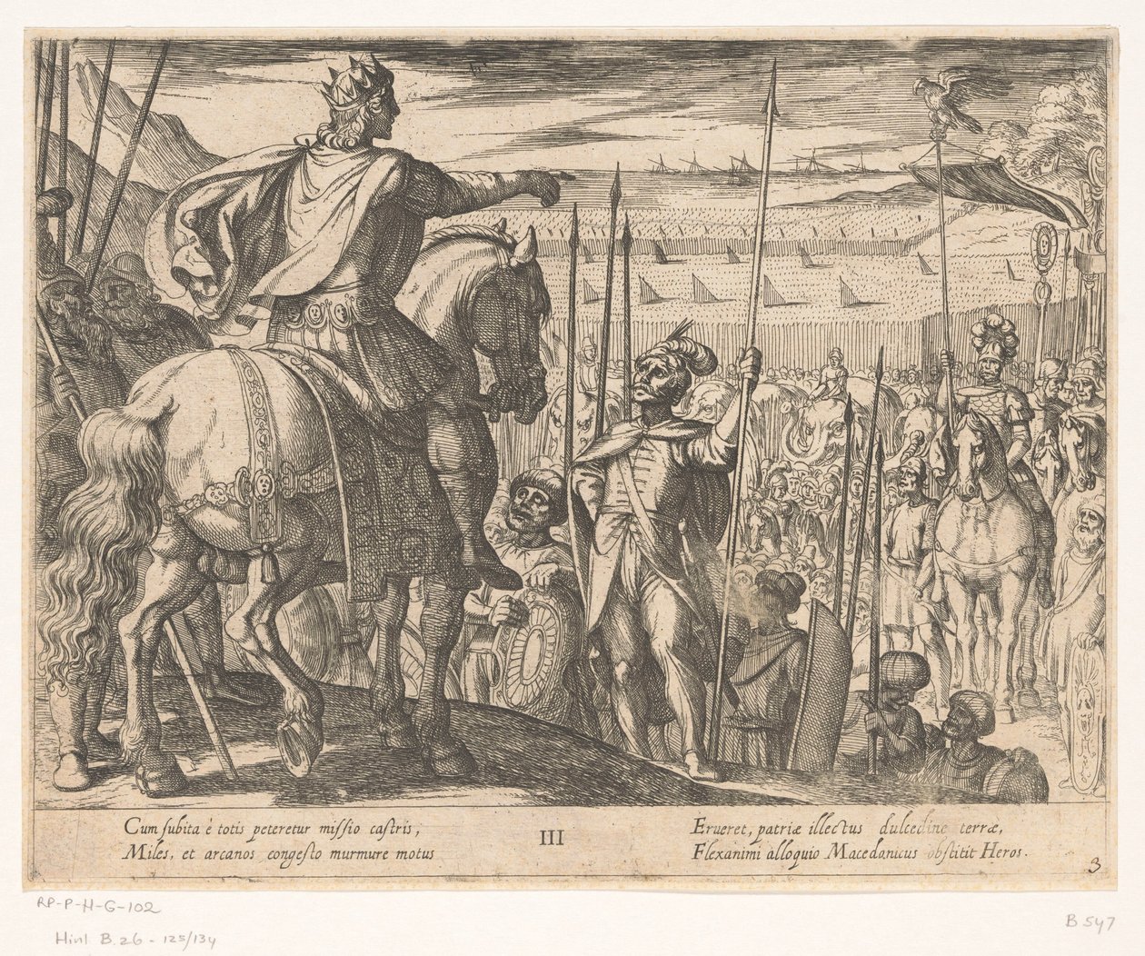 Alexander den store instruerer de makedonske soldatene The Deeds of Alexander the Great (serietittel) Alexandri magni praecipvae res gestae (serietittel) av Antonio Tempesta