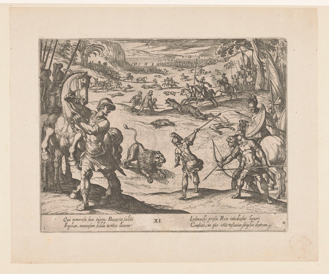 Alexander den store jakter ville dyr ved Bazaira The Deeds of Alexander the Great (serietittel) Alexandri magni praecipvae res gestae (serietittel) av Antonio Tempesta