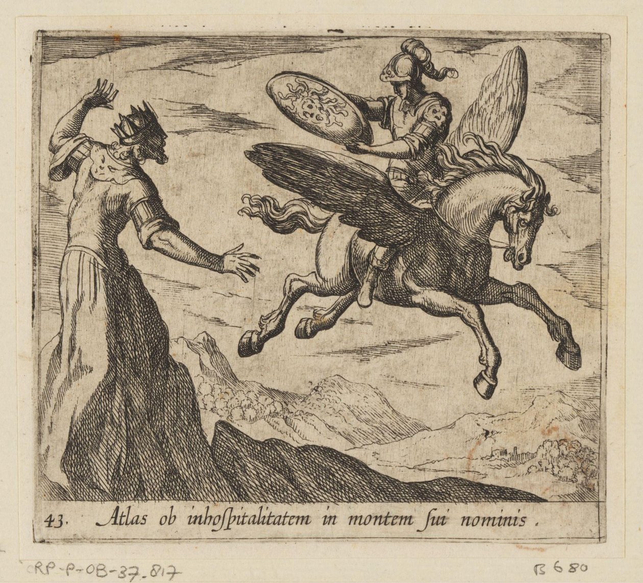 Atlas ble til et fjell Atlas på grunn av ugjestfrihet på fjellet hans navn (tittel på objekt) Metamorfoseon eller transformasjoner (serietittel) Metamorfosen van Ovidius (serietittel) av Antonio Tempesta