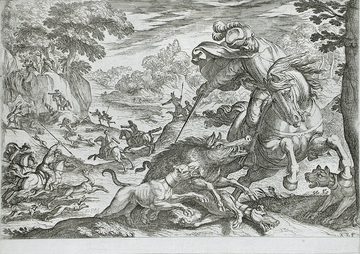 Villsvinjakt av Antonio Tempesta
