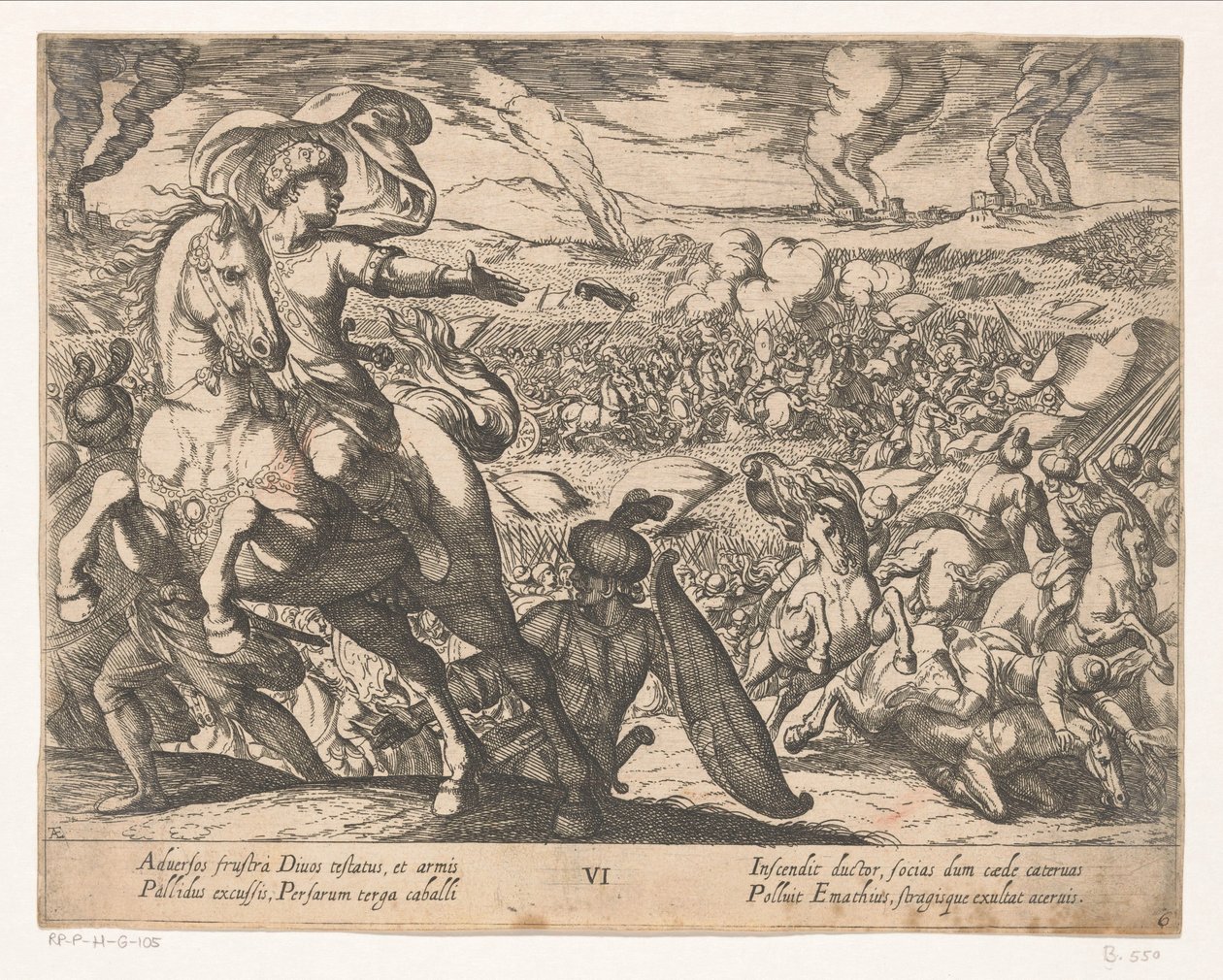 Darius flykter fra slagmarken The Deeds of Alexander the Great (serietittel) Alexandri magni praecipvae res gestae (serietittel) av Antonio Tempesta