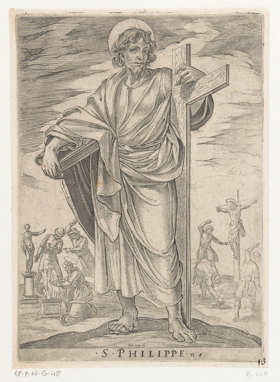 Saint Philip S. Philippe (tittel på objekt) Kristus, Maria og apostlene (serietittel) av Antonio Tempesta