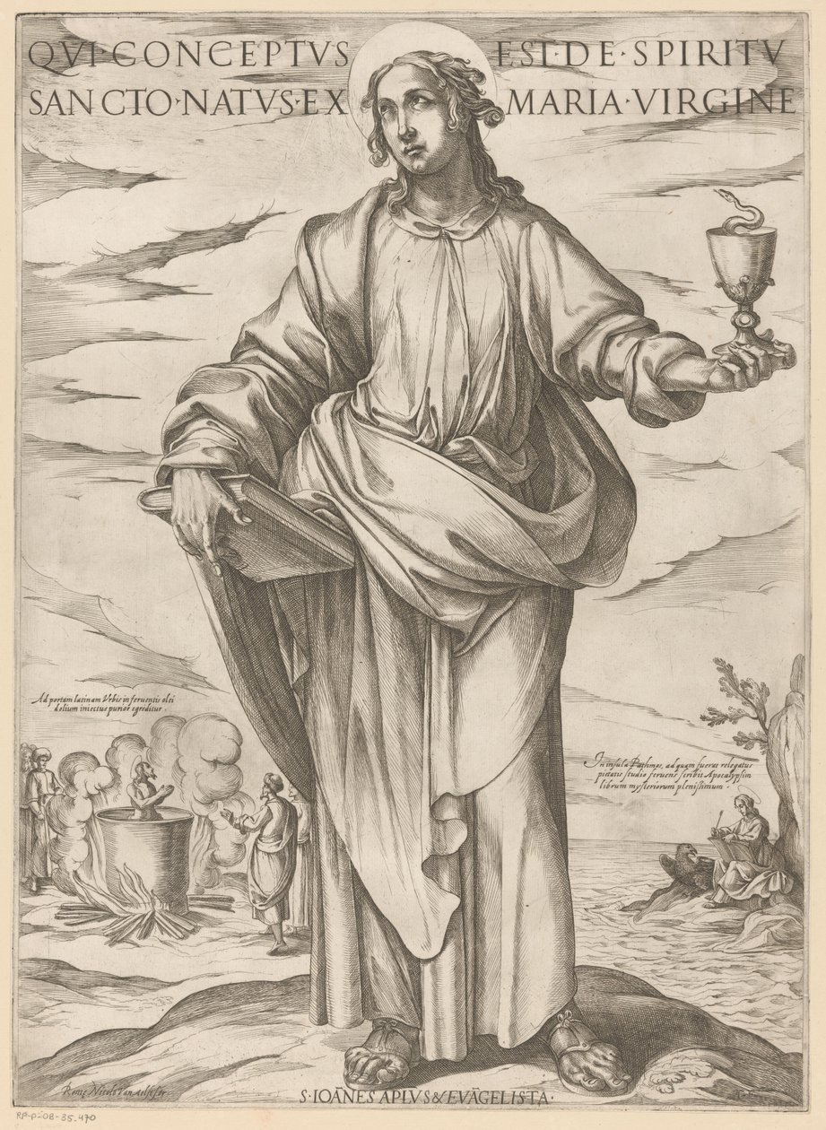 Av Saint John Som ble unnfanget av Den Hellige Ånd, født av jomfru Maria (tittel på objekt) Kristus, Maria og apostelen (serietittel) av Antonio Tempesta