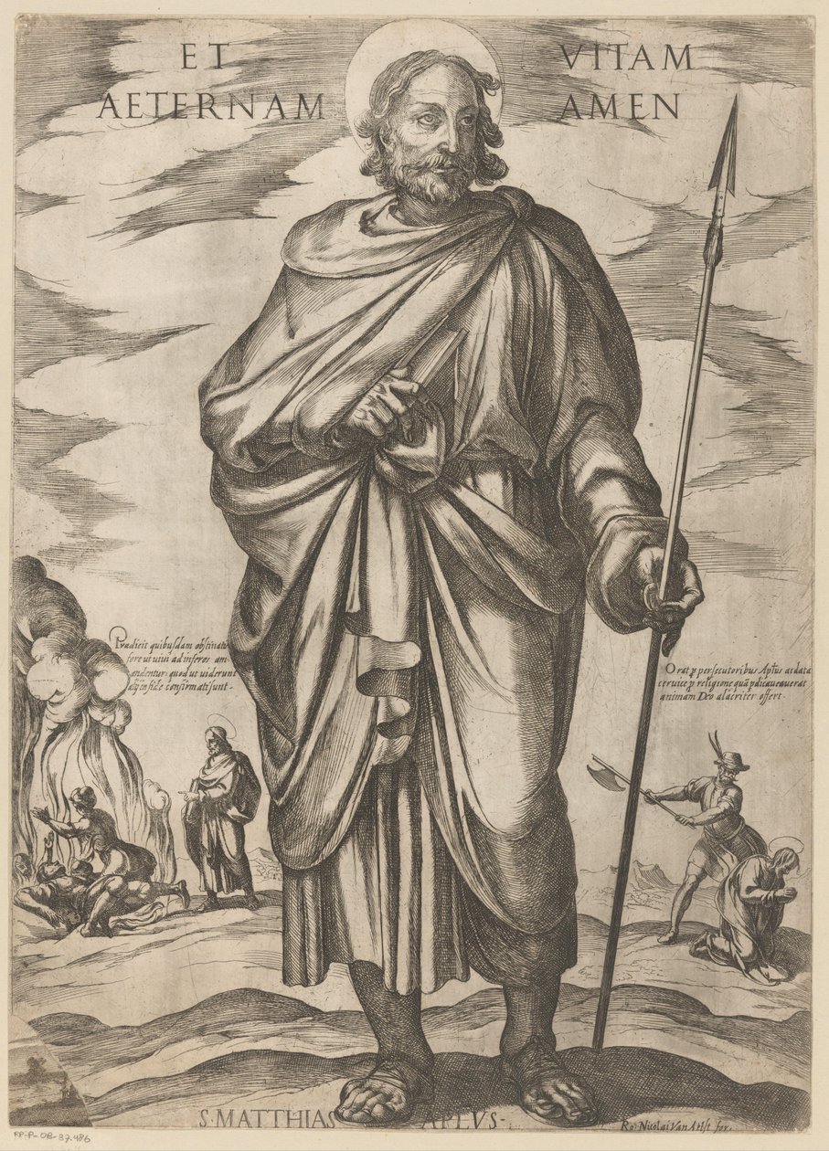 Av den hellige Matthias Og evig liv amen (tittel på objekt) Kristus, Maria og apostelen (serietittel) av Antonio Tempesta