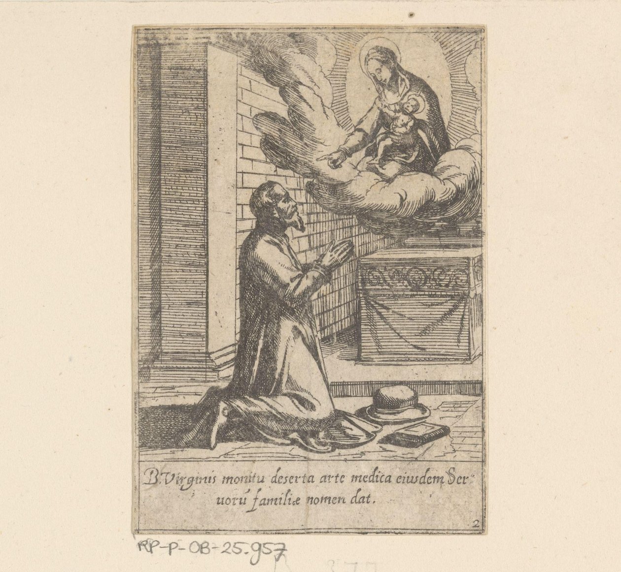 De heilige Philippus kom seg under de hoede van Maagd Maria Het Leven van Philippus Benitius (serietittel) Livet til B. Philippi Benicius Florent. ord. Tjener til B. Mary the Virgin (serietittel) av Antonio Tempesta