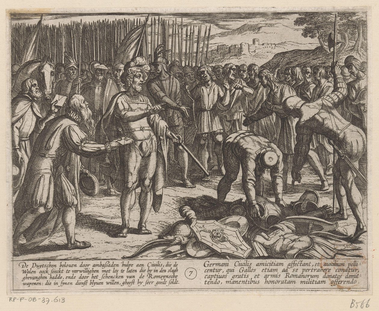 Tyske utsendinger besøker Julius Civilis De bataviske krigene mot romerne (serietittel) Batavorum cum Romanis Bellum (serietittel) av Antonio Tempesta