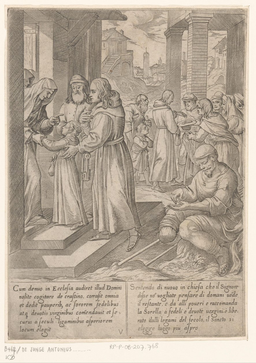 H. Antonius tar med seg søsteren til nonnene The Life of Saint Anthony the Great (serietittel) av Antonio Tempesta