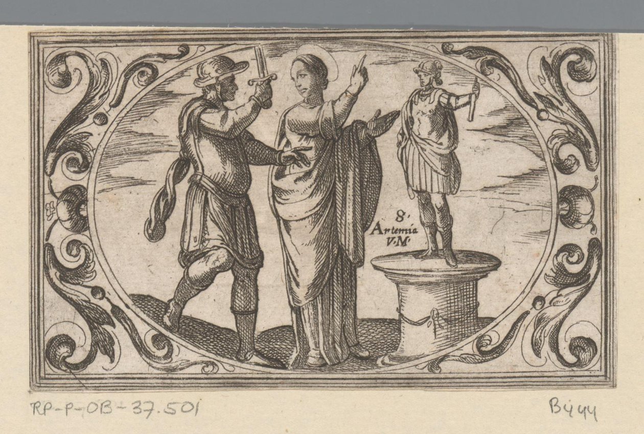 H. Artemia Romeinse martelaressen (serietittel) Imagini di moltes vergini Rom i martyrium (serietittel) av Antonio Tempesta