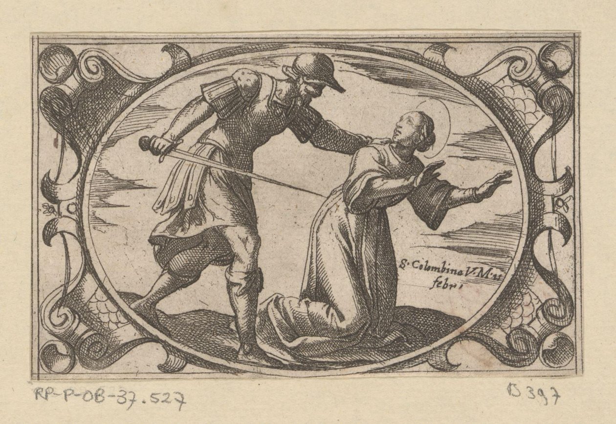 H. Columbina, av datteren van H. Austerius Romeinse martelaressen (serietittel) Imagini di moltes vergini Rom i martyrium (serietittel) av Antonio Tempesta
