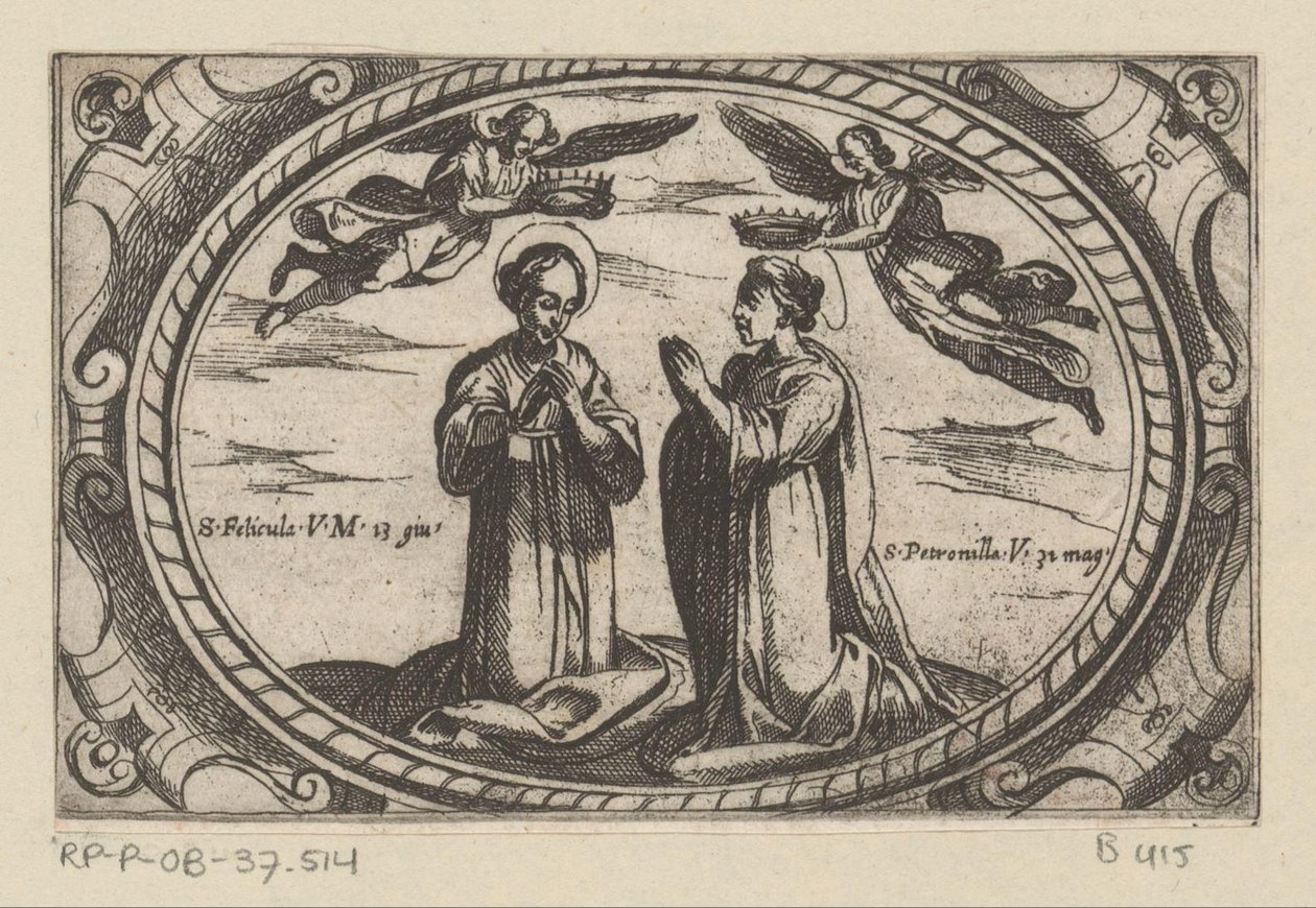 H. Felicula i H. Petronilla Romainse martelaressen (serietittel) Imagini di many virgini Rom nel martyrio (serietittel) av Antonio Tempesta