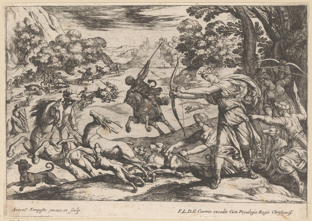 Hjortejakt Jaktscener (del 5) (serietittel) av Antonio Tempesta