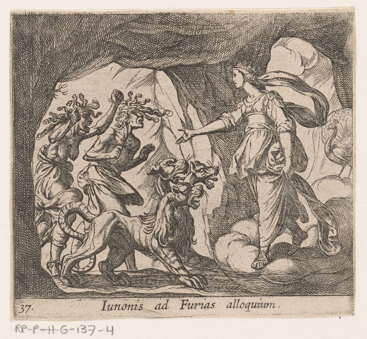 Juno en de Furien ved de port van de Hades Junos adresse til furiene (tittel på objekt) Metamorfoseon eller transformasjoner (serietittel) Metamorfosen van Ovidius (serietittel) av Antonio Tempesta